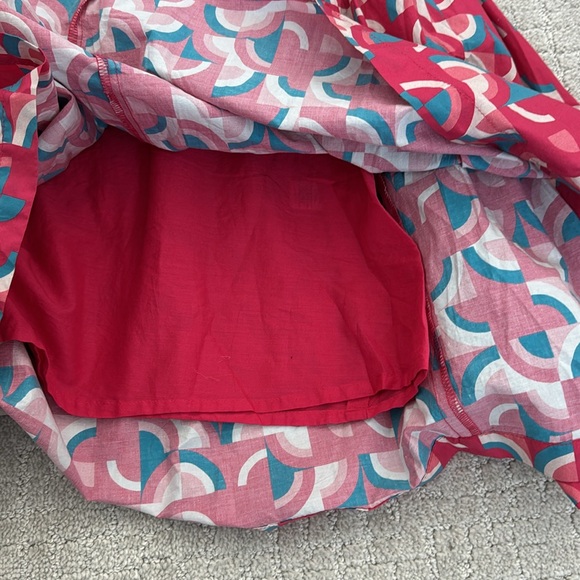 SUNDANCE “Iberia” Geo Peasant Maxi Skirt Tiered Coastal Cowgirl Beachy Pink - Picture 4 of 8